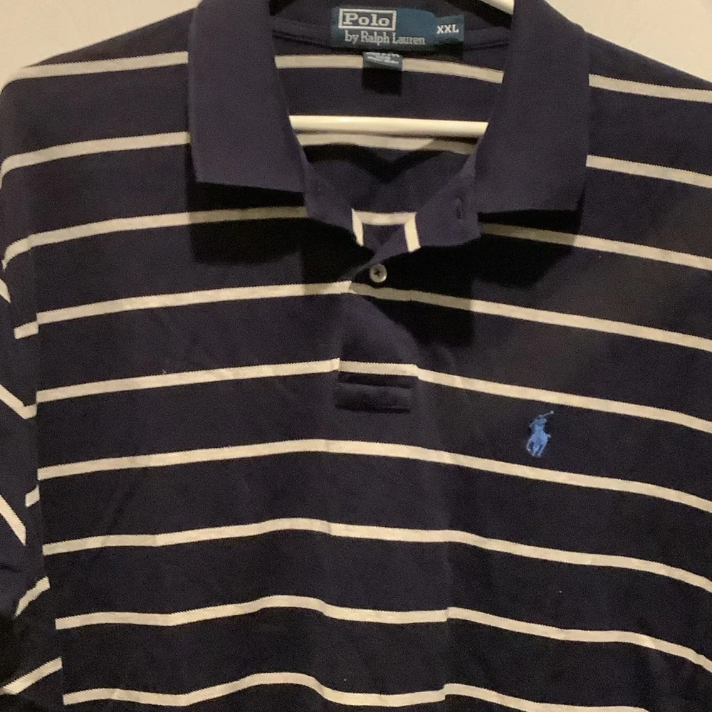 Polo‎ by Ralph Lauren Men's Navy and White Striped Polo